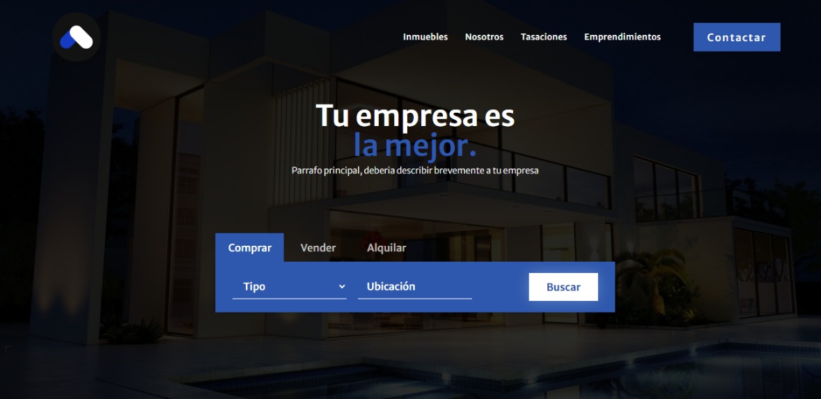 Aurum, una plantilla ideal para aquellas inmobiliarias que busquen dar una imagen innovadora-